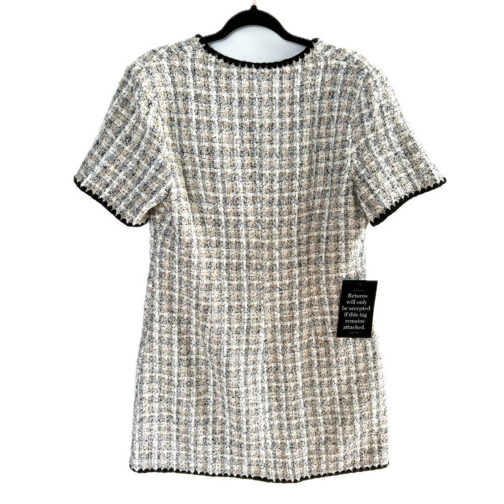 NWT Tuckernuck Pomander Place White Black Tweed Josephine Dress Large - Picture 12 of 15